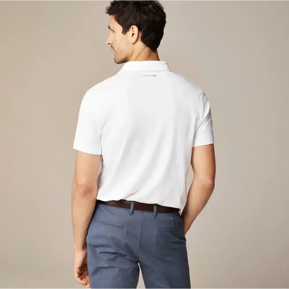 J.Crew Performance Polo Shirt Men XL White Pullover Coolmax Short Sleeve Stretch